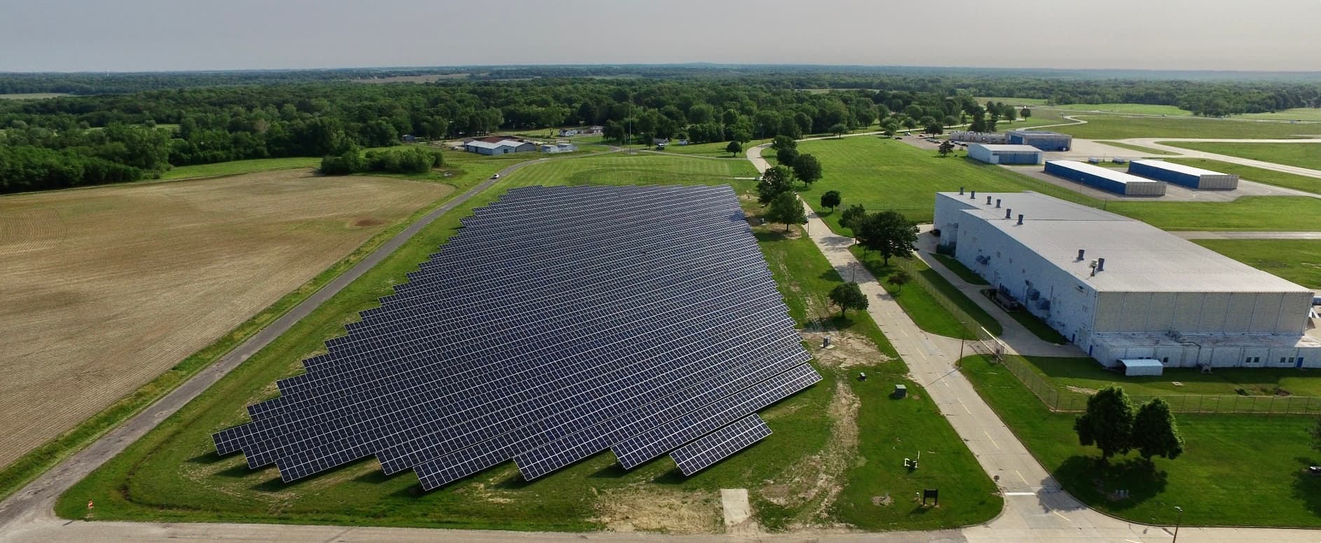 Solar panel installation at Abraham Lincoln Capital Airport